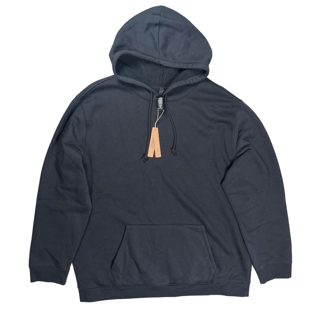 New SKIMS Fleece Lounge Launch Fit Classic Hoodie Men XL Washed Onyx Black NWT